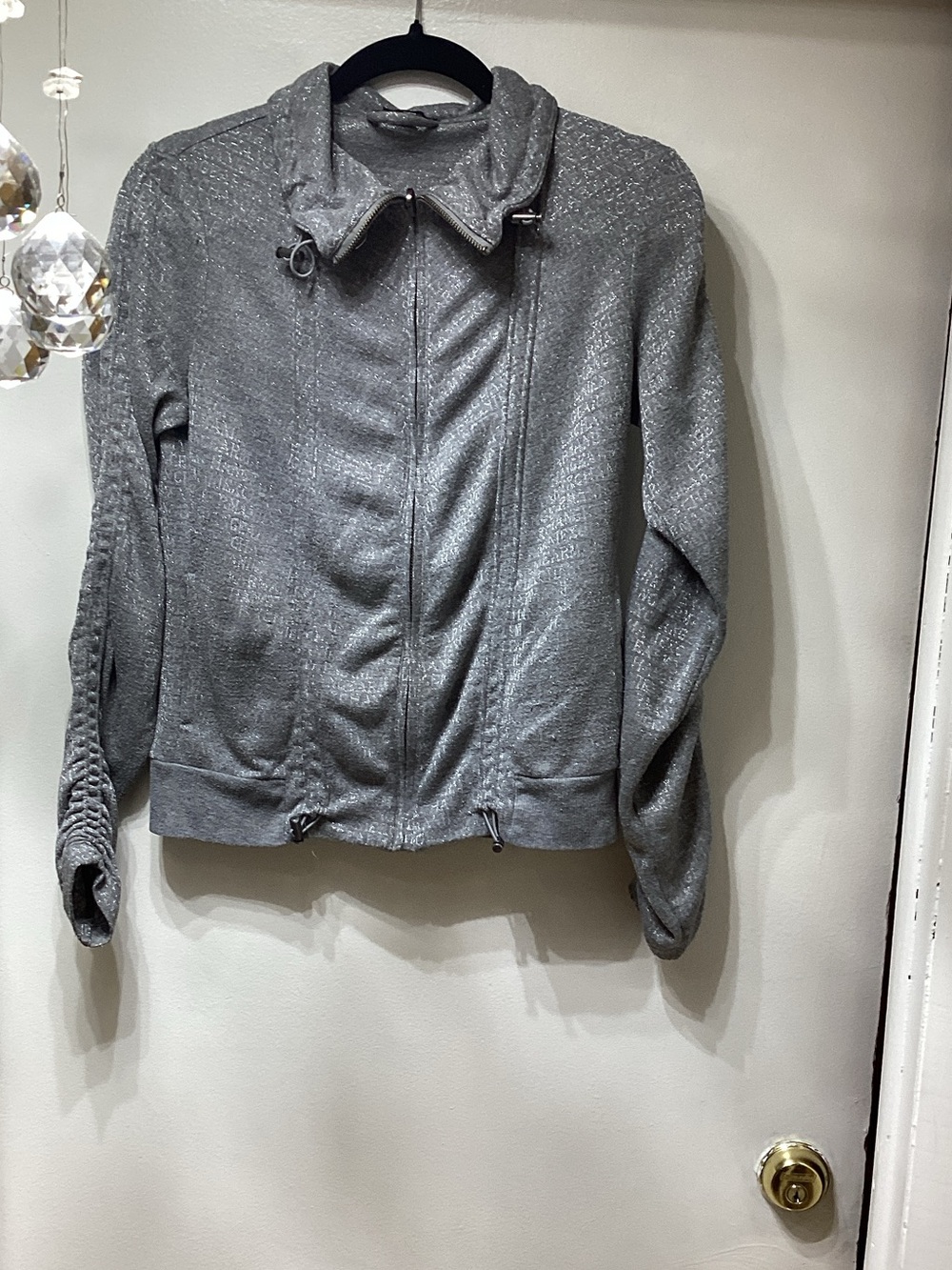 Armani Exchange Silver-Gray Bomber Jacket